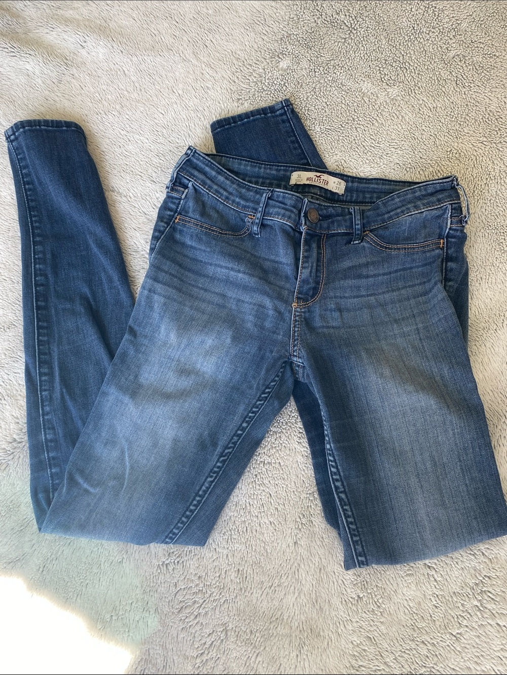 2010s Hollister blue lowrise denim skinny jeans